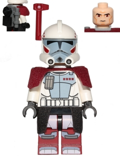 Clone ARC Trooper Hammer, Rancor Battalion (Phase 1) - Dark Red Cloth Pauldron, Black Cloth Kama, Large Eyes