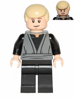 Luke Skywalker (Dark Bluish Gray Jedi Robe, Dual Sided Head)