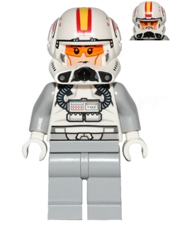 Clone Trooper Pilot (Phase 2) - Light Bluish Gray Arms and Legs, Cheek Lines