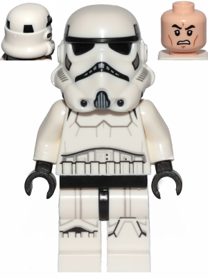 Imperial Stormtrooper - Male, Dual Molded Helmet with Black Panels on Back, Light Nougat Head, Scowl