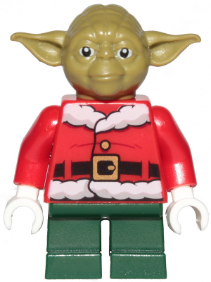Yoda - Olive Green, Red Santa Jacket, Dark Green Short Legs