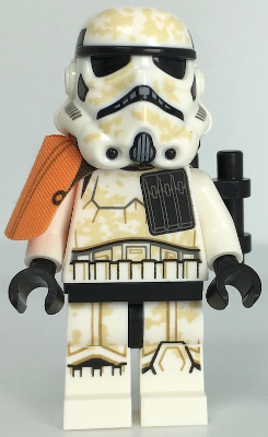 Sandtrooper Squad Leader (Captain) - Dual Molded Helmet, Orange Pauldron, Ammo Pouch, Dirt Stains, Survival Backpack, Frown