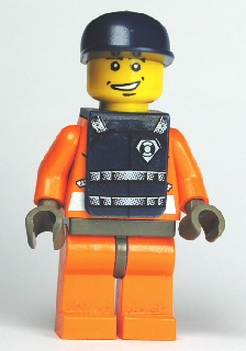 Coast Guard World City, Orange Jacket with Zipper, Dark Blue Cap, Dark Blue Vest with Straps and Coast Guard Logo Sticker