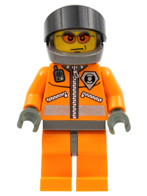 Coast Guard World City - Orange Jacket with Zipper, Orange Sunglasses, Dark Bluish Gray Helmet, Dark Gray Hands